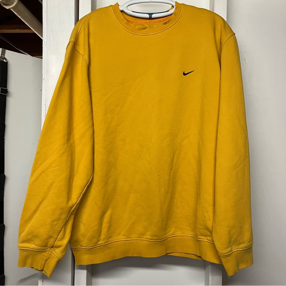 Vintage Nike Sweatshirt Crewneck XL Yellow 90s Y2K